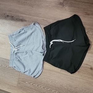 SHEIN Black and Gray EZwear Casual Lounge Shorts-2 Pk.